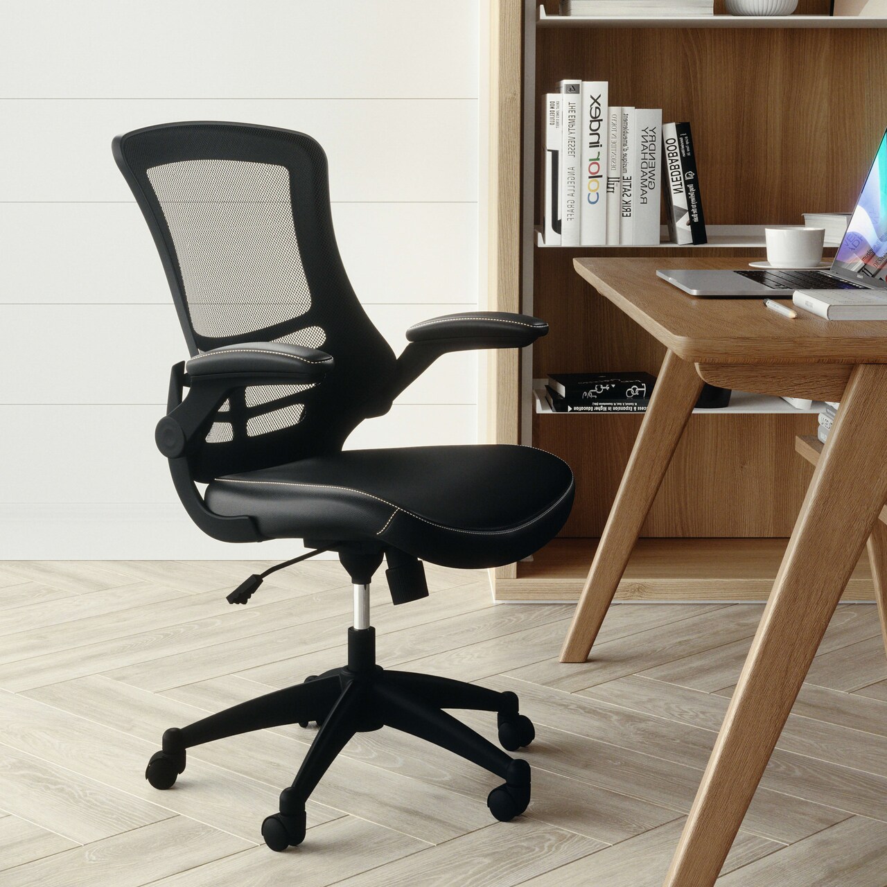 Emma and Oliver Mid-Back Mesh Swivel Ergonomic Task Office Chair with Flip-Up Arms